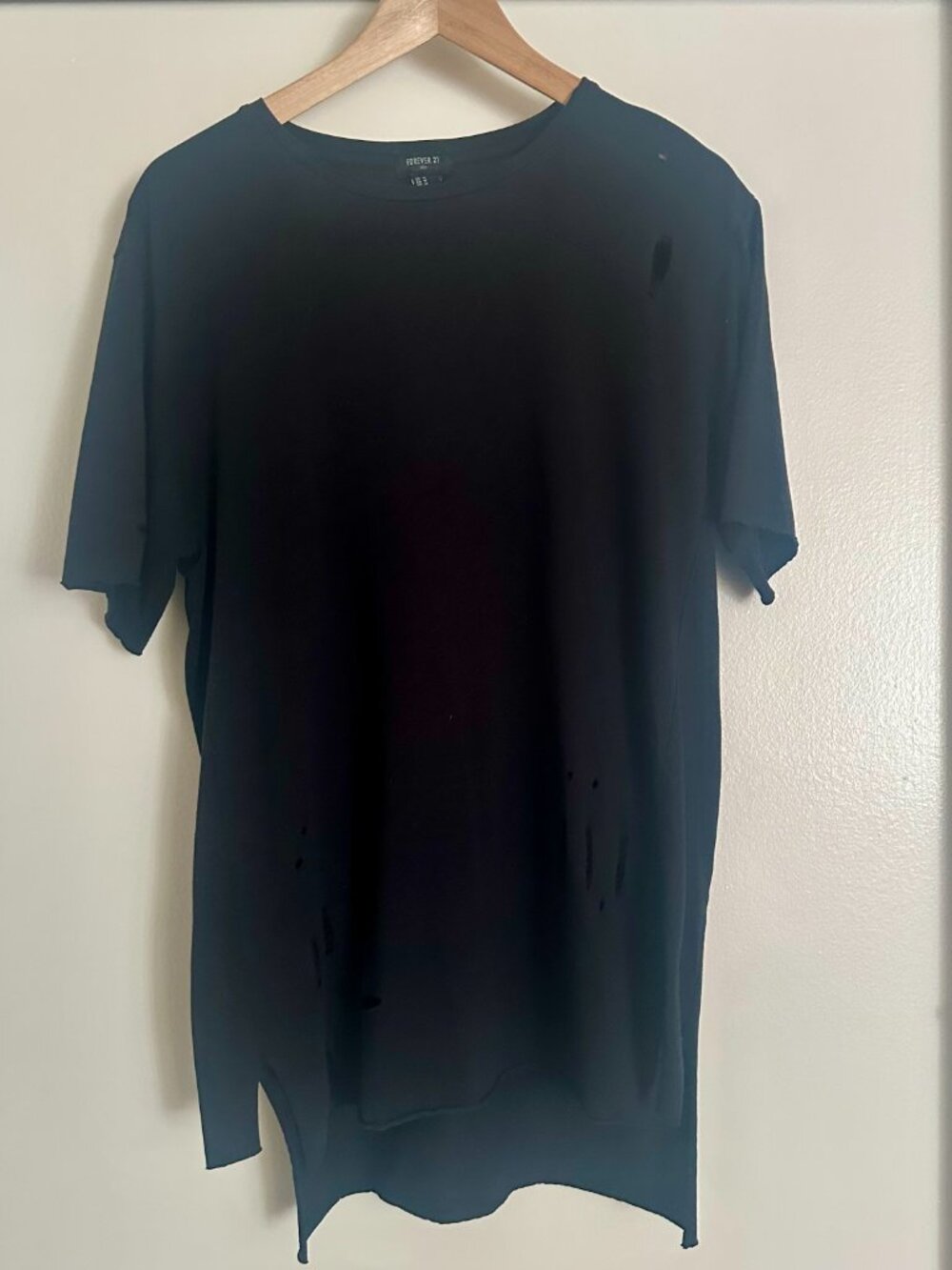 Forever 21 Distressed Holey T Shirt Black Yeezy Inspired Men’s Medium